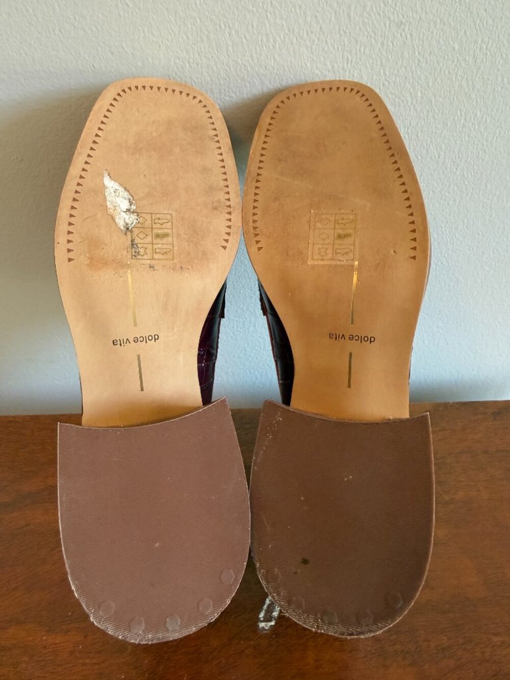 Dolce Vita Talie Heeled Loafers Women's Size 8.5 Burgundy Platform Chunky Heel - Picture 6 of 6